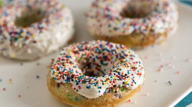 Baked Confetti Donuts