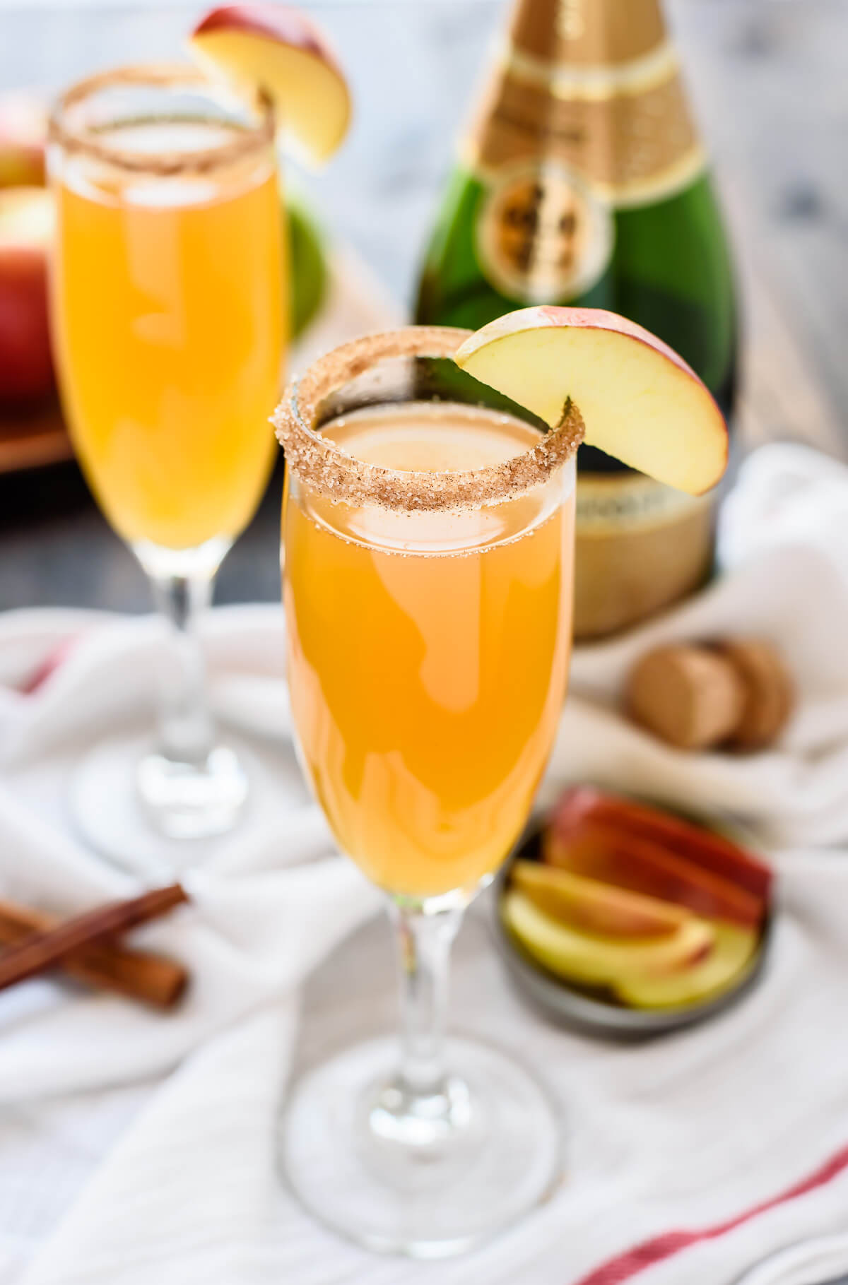 champagne cocktails with apple cider