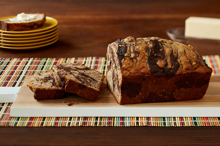 a loaf of cocoa swirled bread. Save on ingredient purchases with cash from ibotta