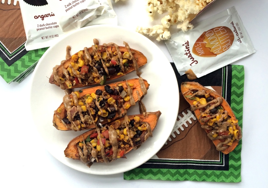 almond butter in halved sweet potatoes. Save on ingredients with Ibotta