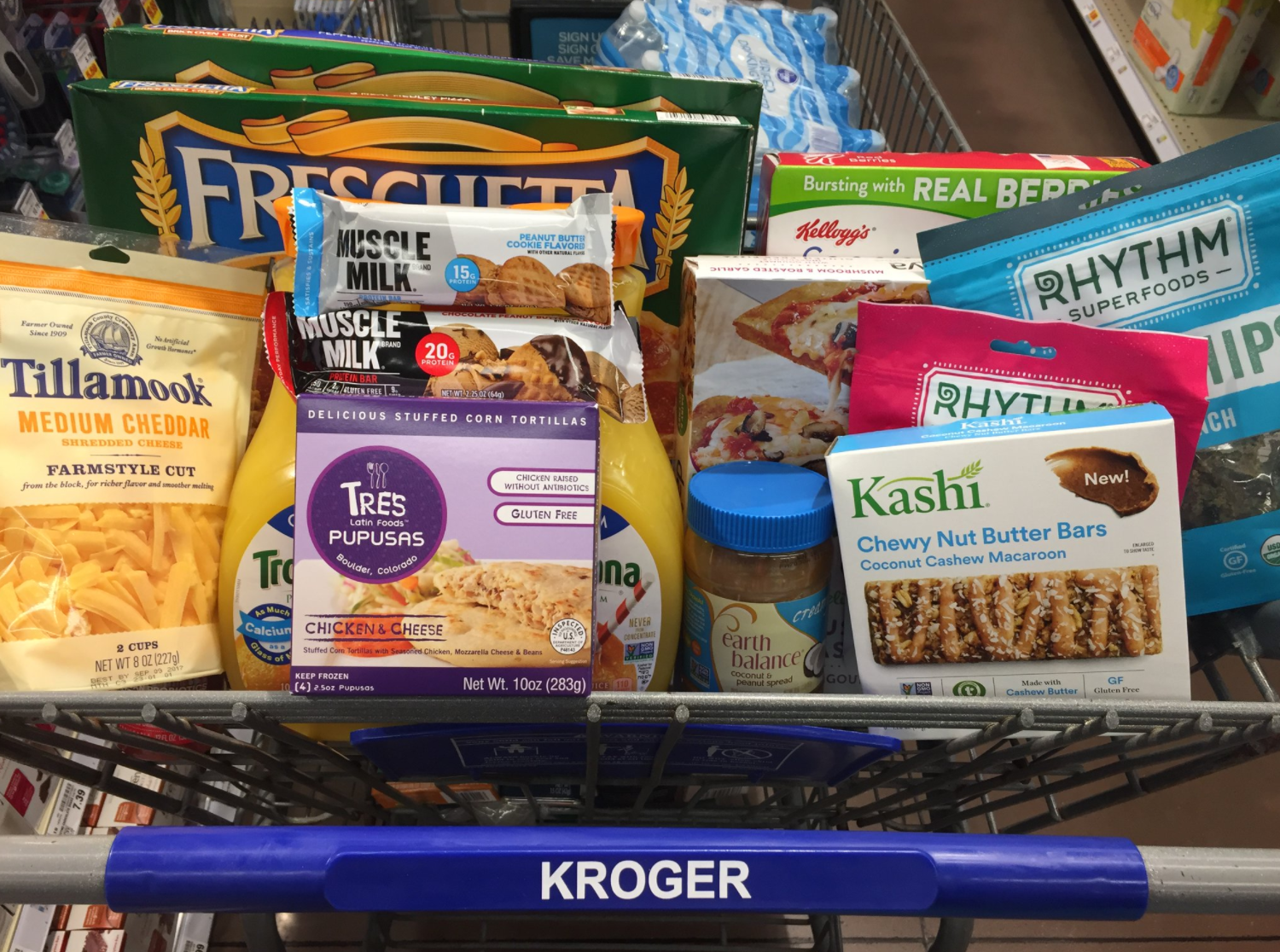 A cart full of grocery store goodies – all with Ibotta cash back