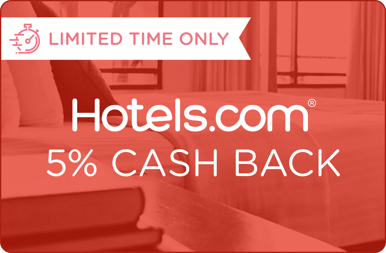 Hotels.com cash back card, limited time only