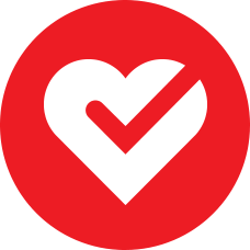 heart icon with a check mark in it