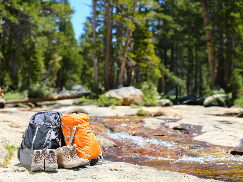 Outdoor gear photographed in nature