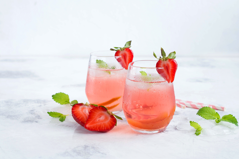 Strawberry lemonade in a glass