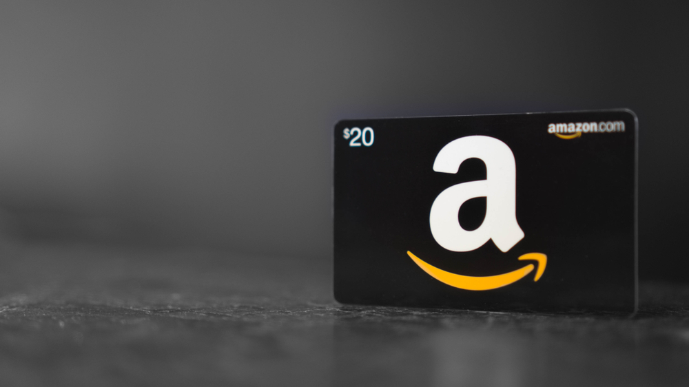 Black $20 Amazon gift card purchased with Ibotta 