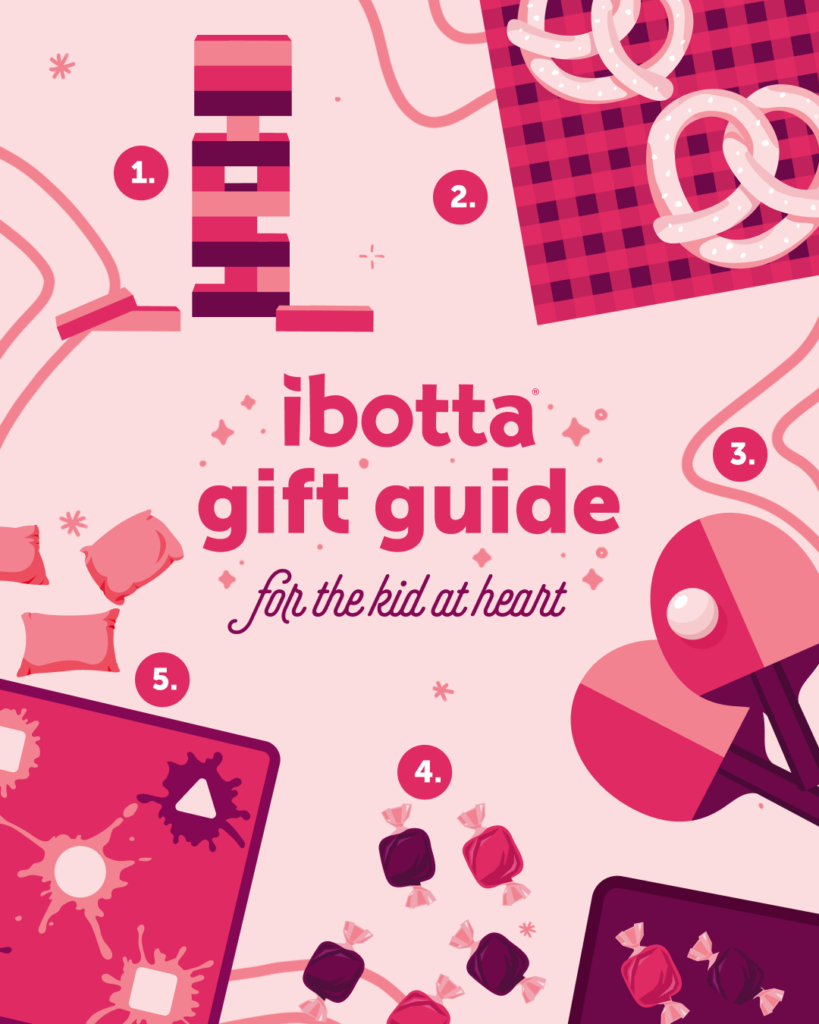 An illustration of gifts like fun games and soft pretzels for all the kids at hear